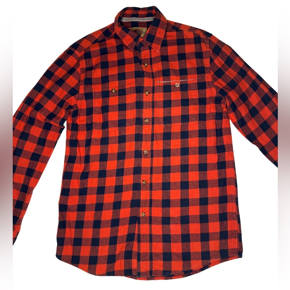 Boston Traders Men’s Plaid Flannel Shirt Size Small Vintage Red and Black